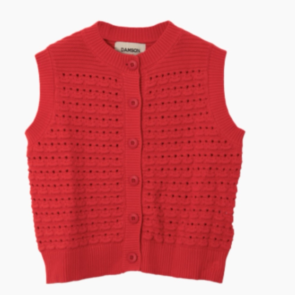 Damson Madder Aggie Knitted Tank in Red UK 10 / US 6 - Picture 13 of 15